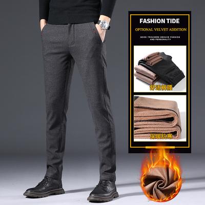 2024 Herbst/Winter Neue Plüsch/Normale Herren-Freizeithose Trendige Schlank machende Hose Elastische Vielseitige Hose