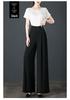 Ice Silk High-Waisted Wide-Leg Pants – Summer Thin, Draping Style for Petite, Middle-Aged Women, Versatile and Casual