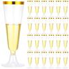 25pcs Plastic Champagne Flutes Champagne Glasses Transparent Wine Glasses 150ml Disposable Wedding Toasting Glasses Cocktail Cup