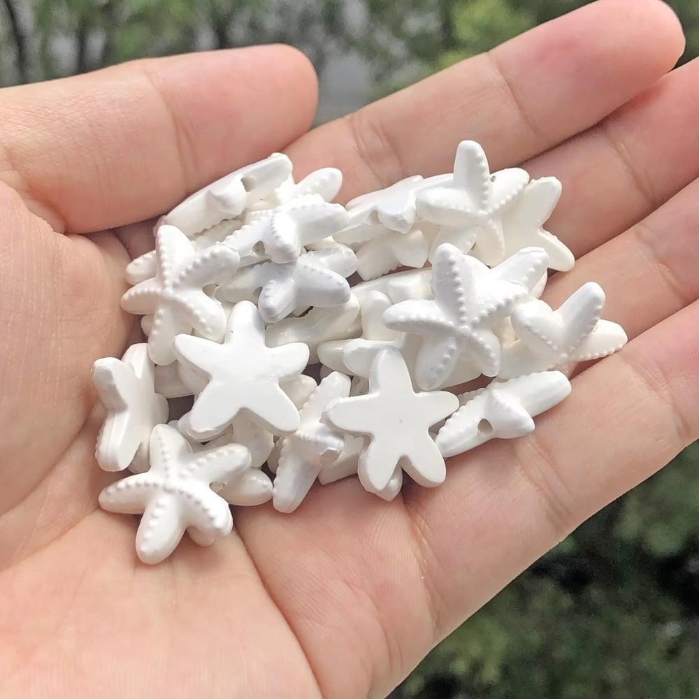 Ceramic Material Ceramic Beads Handmade Craft Large Hole Beads Starfish Beads DIY Craft Supplies