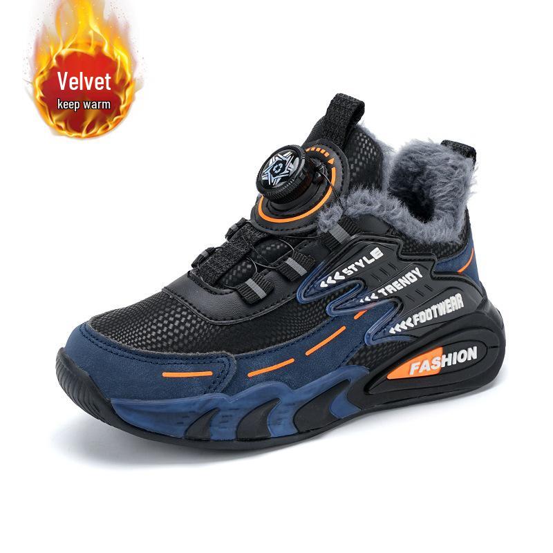 2026 Winter Warm Boys' Waterproof Cotton Shoes with Soft Sole - Lightweight, Casual, and Comfortable for Students