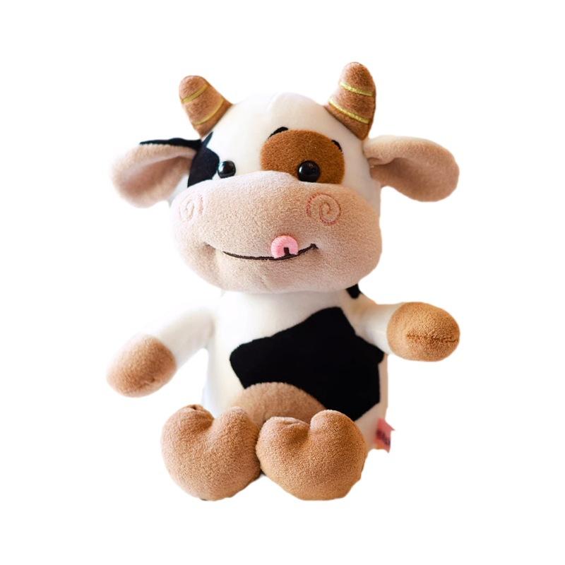 Niedliches Kälbchen Plüschtier Schwarz-Weiße Kuh Puppe Niedliche Kuh Puppe Stoffpuppe Kissen Geburtstagsgeschenk
