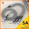 Xiaomi Lovebay 3 In 1 5A 66W USB Type-C Cable Fast Charging Wire 3in1 Micro USB Type C Charger Data Cable For iPhone 14 Samsung Xiaomi