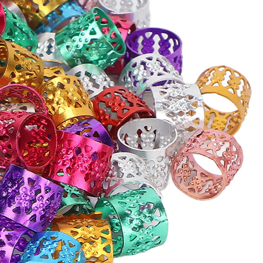 100 stücke Dreadlocks Perle Aluminium Bunte Modische Haar Zopf Ring Dekoration Schmuck Zubehör
