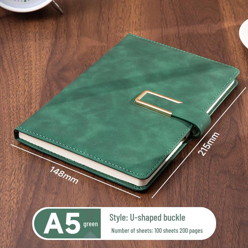 A5 Sheepskin Soft Leather Notebook – Customizable, Logo Printable, Thick Business Office Design