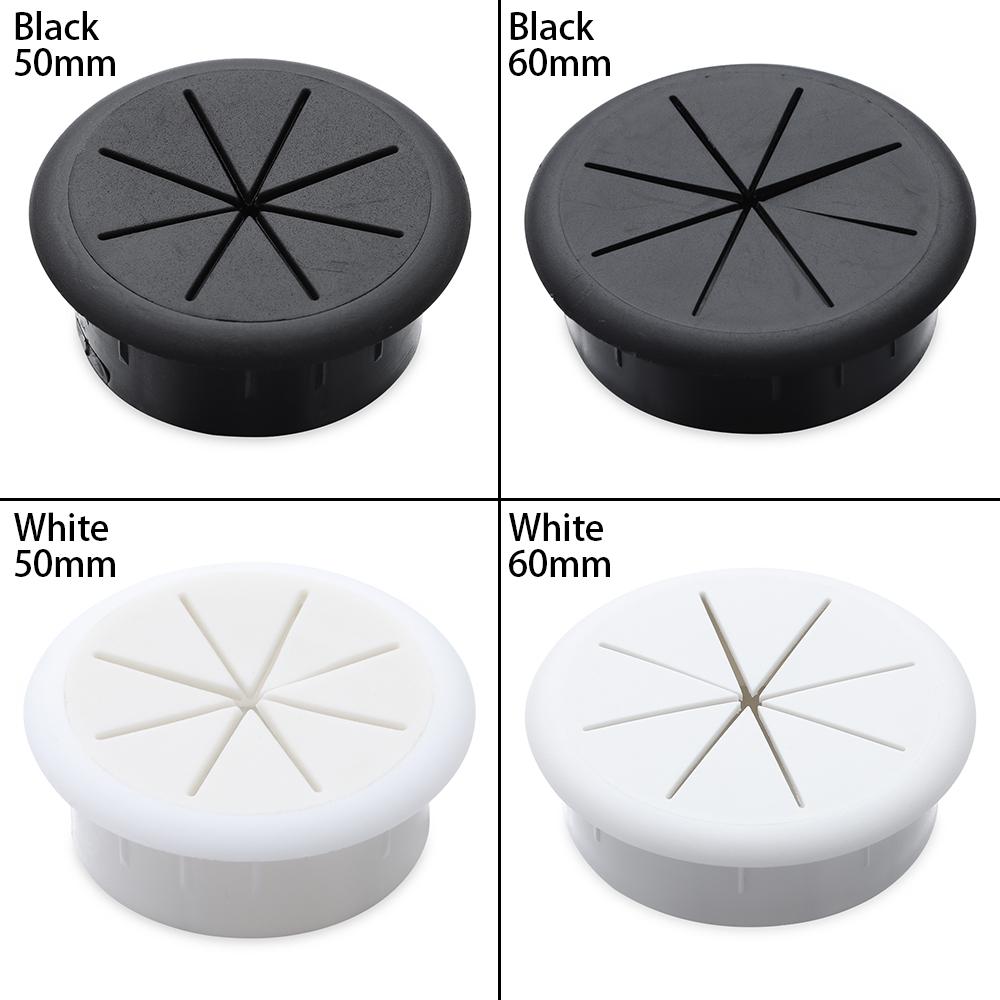50/60MM Desk Cord Grommet Wire Hole Cover Line Outlet Port Threading Box Cover Cable Passing Box Office Table Cable Organizer