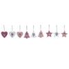 Set of Christmas Ornaments - DKD Home Decor - White and Pink - Polyester - 22x8x1 Cm - Original Decorations - Lightweight