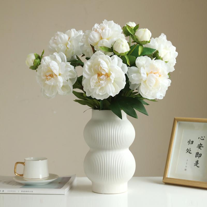 1PC European Style Simulation Peony Flower Ornament, Fake Flower, Living Room, Dining Table, Flower, Home Decoration Ornament