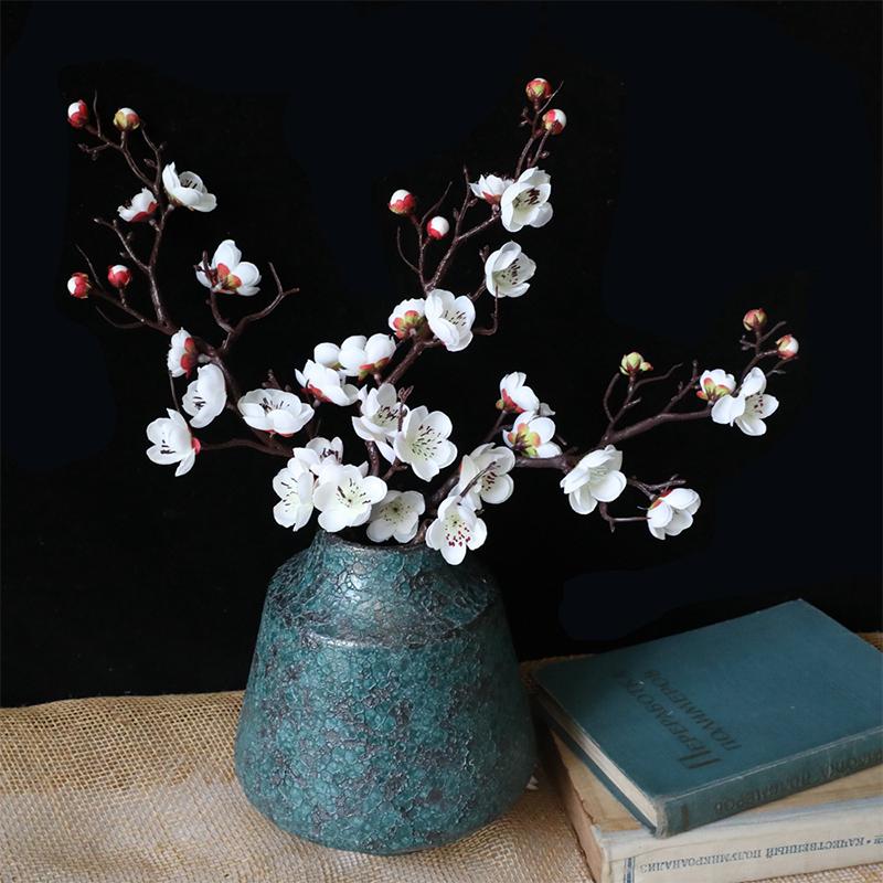 Simulation Silk Plum Artificial Flowers Plum Blossom Branch Fake Flower Plant Wedding Living Room Home Office Decoration