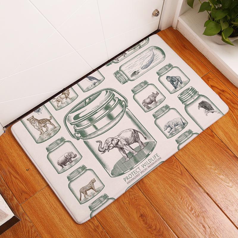 Carpet Door Mat Indoor Floor Mat Non-slip Rug Retro Oil Painting Printing Kitchen Entrance Door Mat