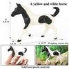 Oenux Grassland Wild Steed Farm Animal Small Horse Model Action Figures PVC Home Decoration Figurines Collection Toy Kid Gift