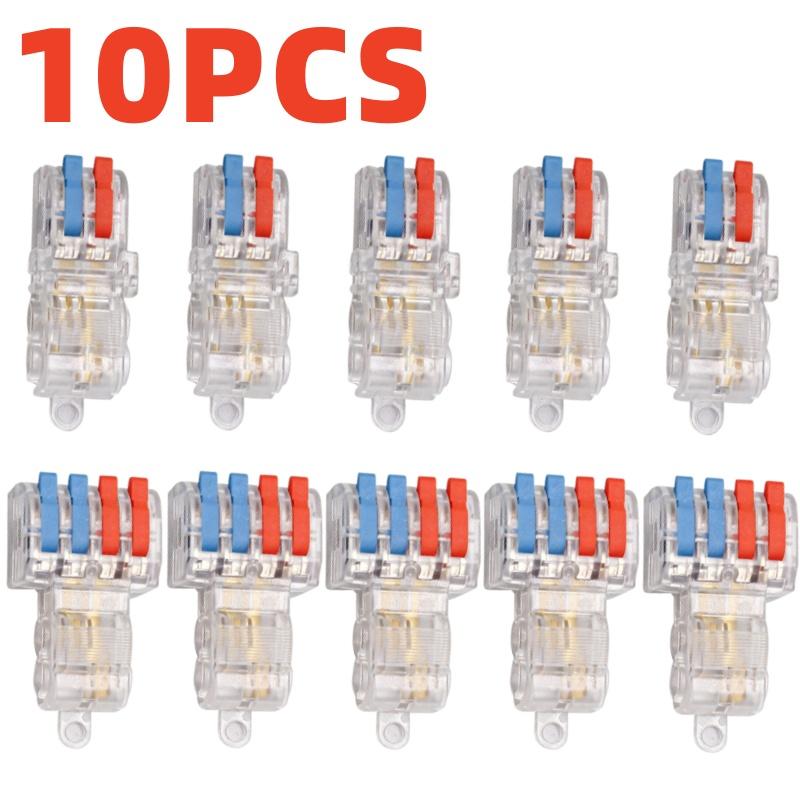 10PCS Mini Connecteur de Fil Type T Rapide Bornes de Connexion Rapide Électrique Sertissage Non Destructif Sans Couper le Câble Ligne Isolée