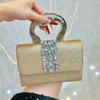 Bright Diamond-encrusted Temperament Handbag Women's Light Luxury Dinner Bag Chain High-end Messenger Bag