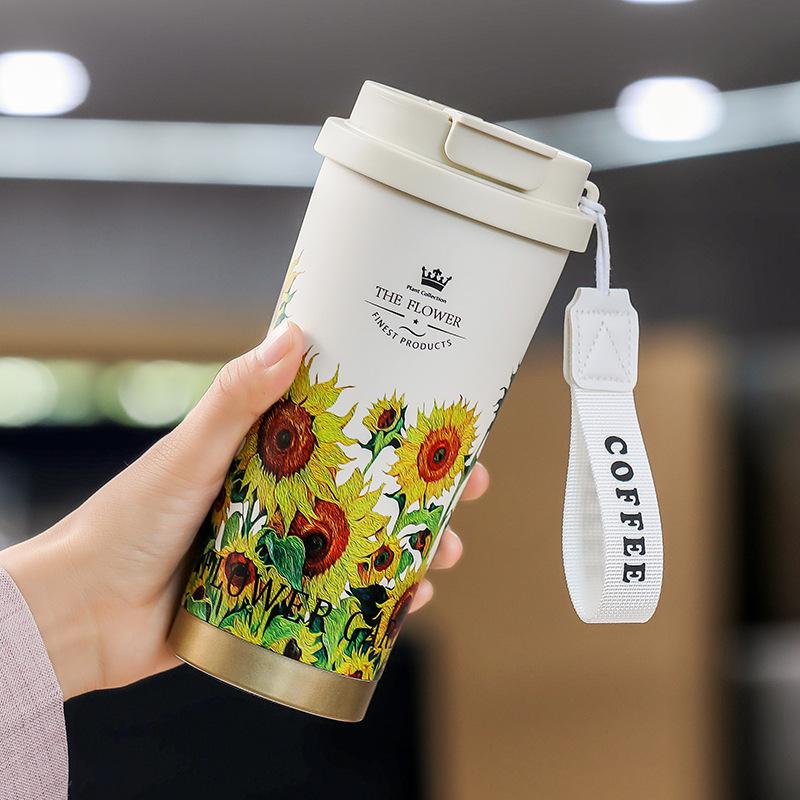Cartoon Coffee Cup 316 Stainless Steel Thermos Cup High Value Portable Water Cup Car Accompanying Cup