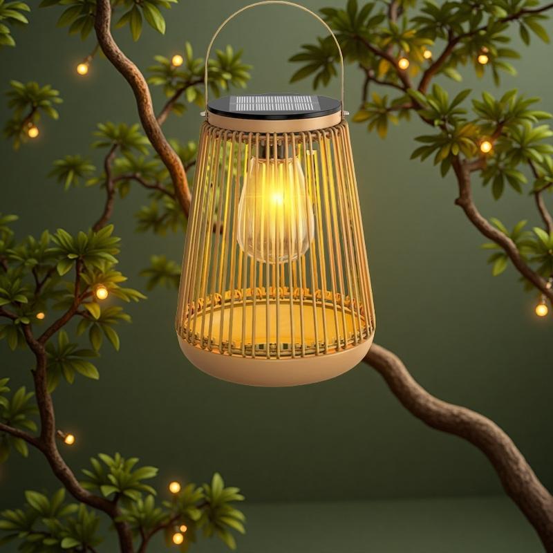 

1 шт./2 шт. Бамбуковые и ротанговые солнечные фонари ручной работы, Подвесные уличные водонепроницаемые фонари для сада, веранды, двора, Подходят для сада, дворов