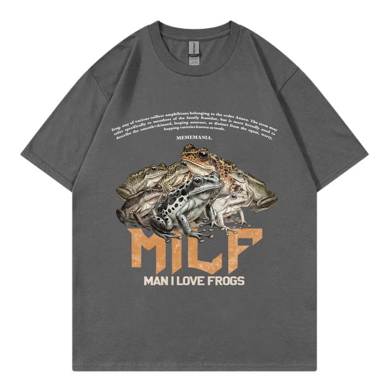 Man I Love Frogs Funny Meme Graphic T Shirts Mens Women Vintage Fashion Short Sleeve T Shirt Summer Casual Loose Cotton Tshirt