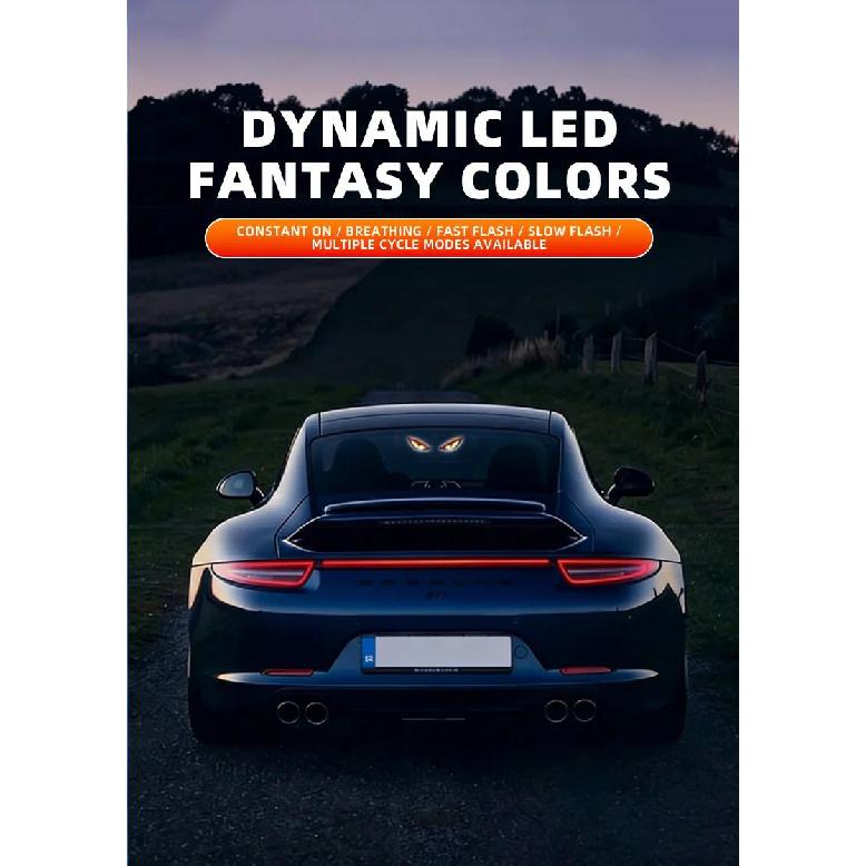 Solar Powered Car Demon Eye LED Neon Light USB Rechargeable Wireless Atmosphere Lamp Breathing Ambient Light for Vehicle Decor Neon Lights 4