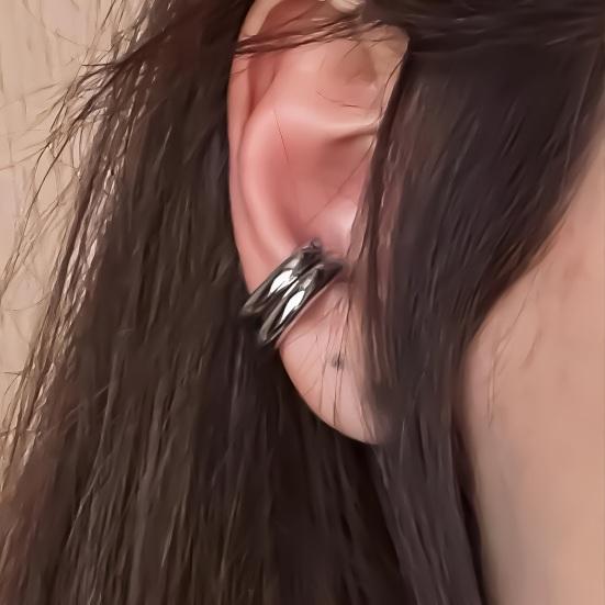 2Pcs Ear Cuffs for Women C-Shaped Ear Cuff Chunky Huggie Hoop Earrings Cartilage Upper Non-Piercing Cartilage Clip Cuff Earrings Jewelry