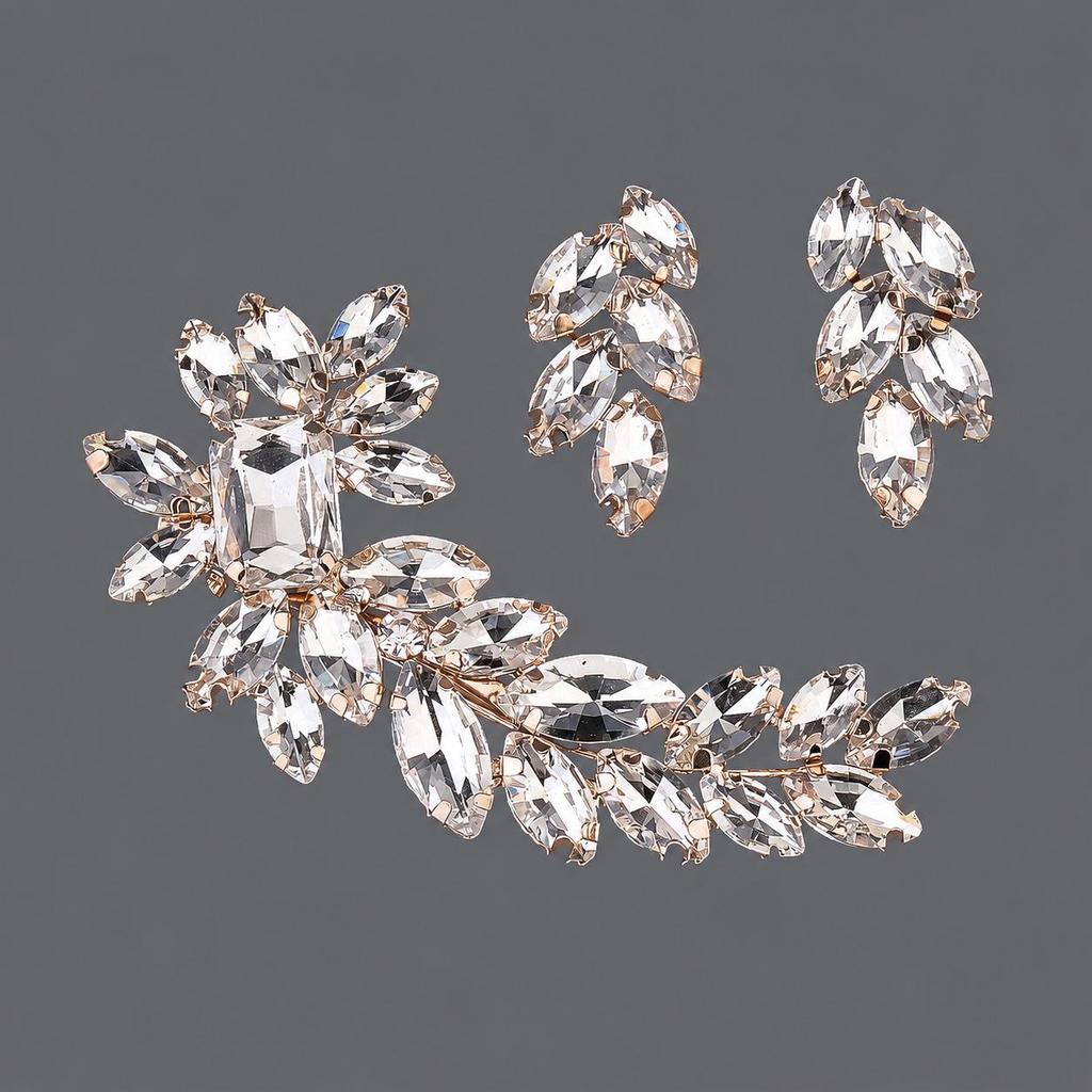 Handmade Flower Hair Clip with Alloy, Pearl and Drip Oil - Bridal Wedding Headwear Accessory