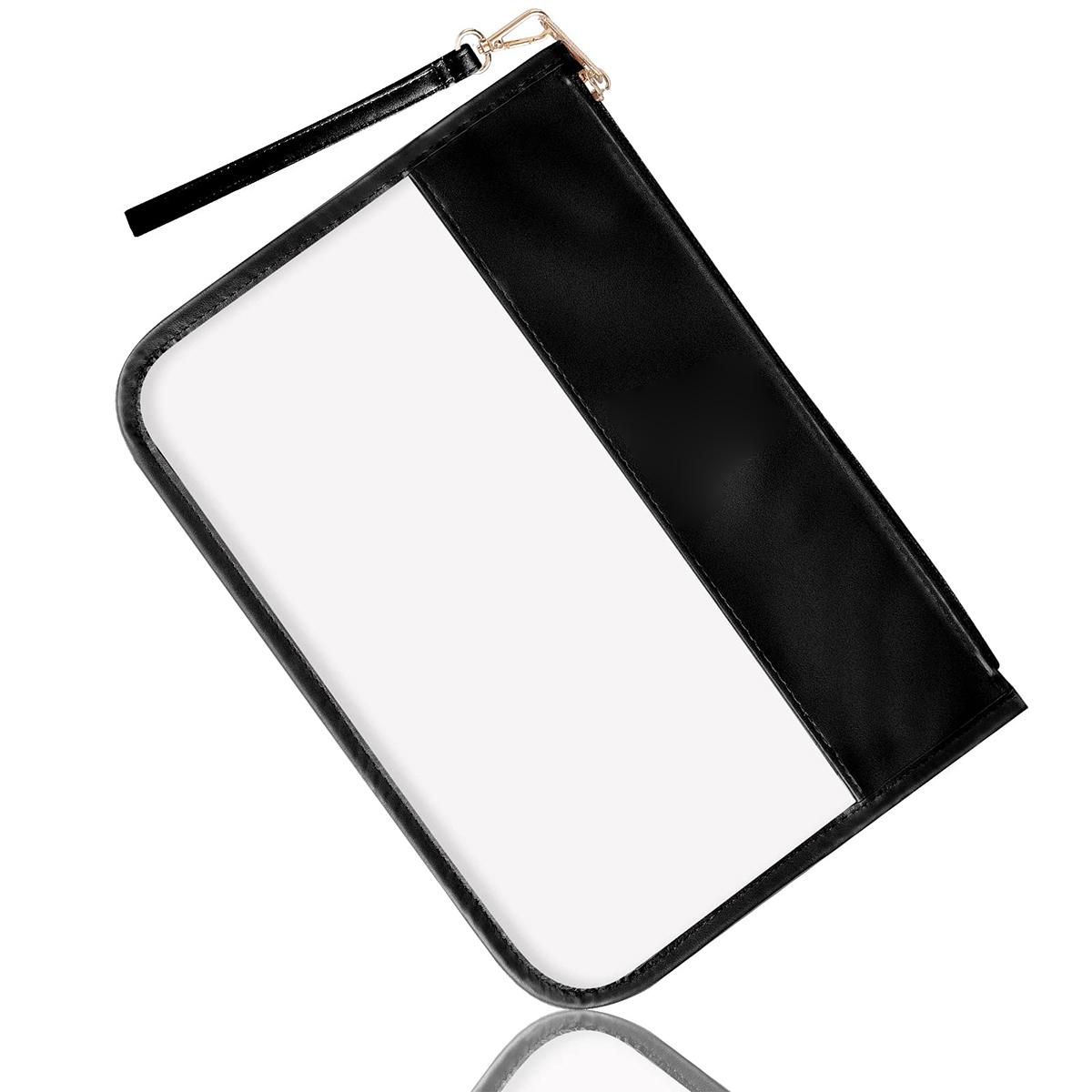 

1/2 шт. Водонепроницаемая и прозрачная косметичка, ПВХ дорожная сумка для хранения косметики, плоская сумка, контейнер для хранения косметики чёрный