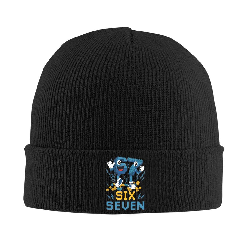 Steal a Brainrot Six Seven 67 Italienischer Brainrot Gaming Hut Herbst Winter Skullies Beanies Baggy Mützen Unisex Acryl Mütze