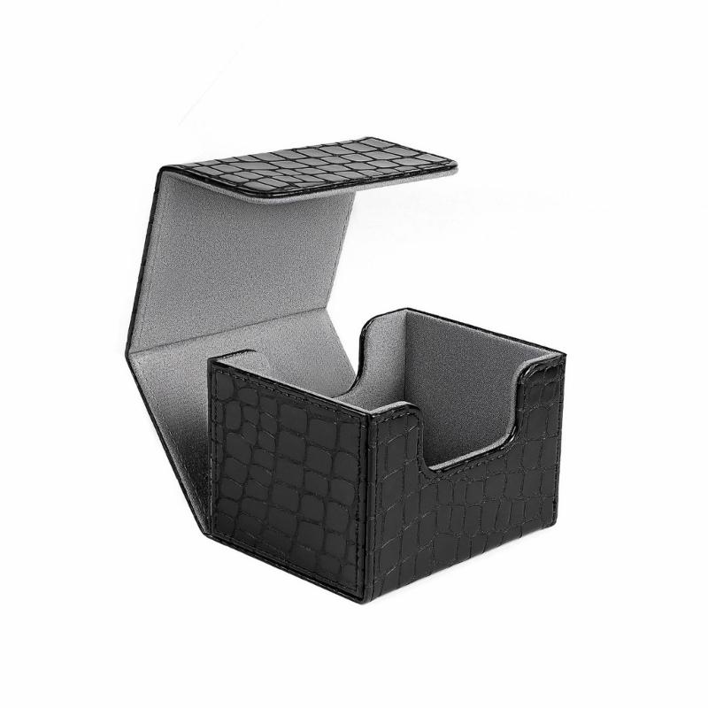 PU Leather Deck Card Box Card Deck Case Cards Box Magnetic Playing Cards Deck Card Storage Box for Game Cards Storage чёрный