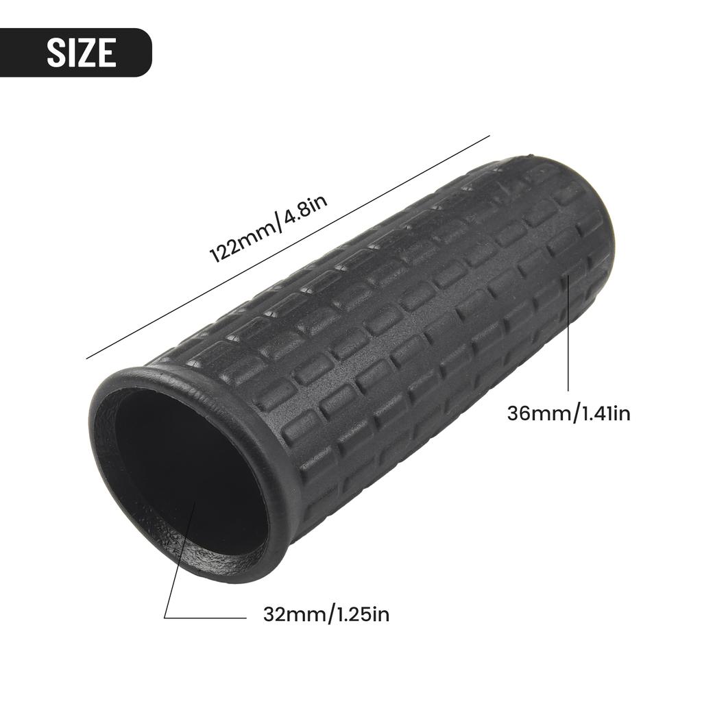 2PCS Rubber Handles Sleeve Round Non-slip Tubes Replacement Wheelbarrow Handles Anti-skid Shock Absorption Handles Sleeve