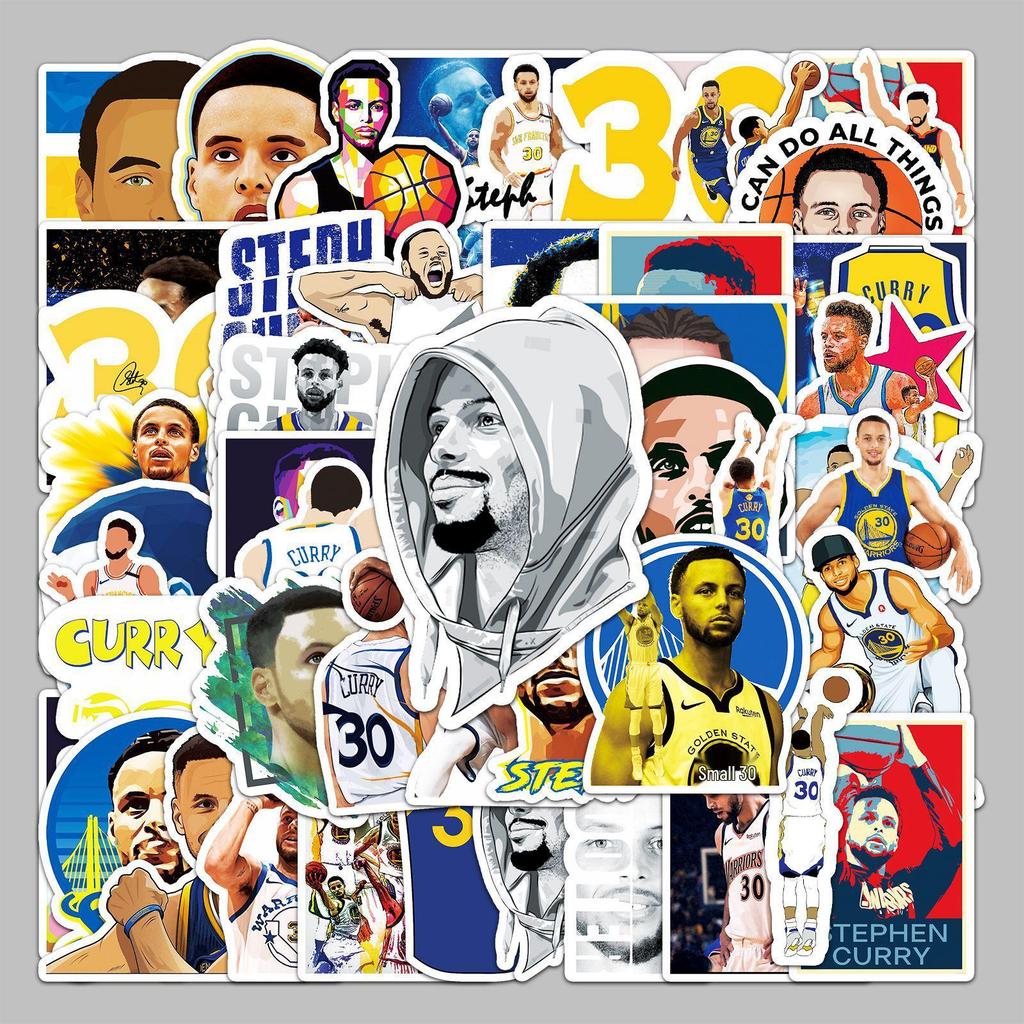 50 Stück Curry Basketball Superstar Graffiti Aufkleber für Koffer, Roller, Computer, Tablet, Cartoon Dekor.