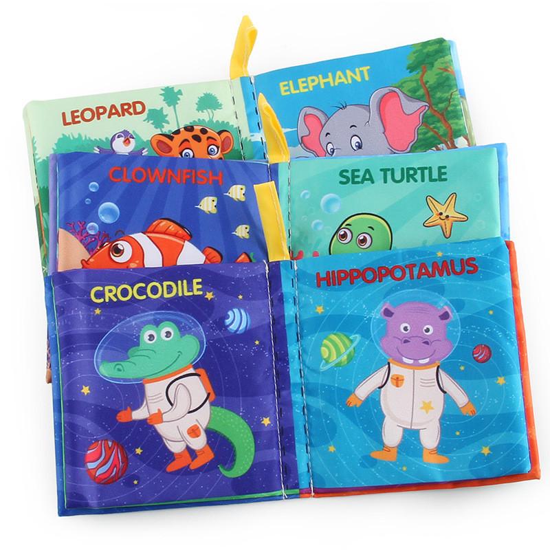 Baby Sensory Enlightenment English Cloth Book With Sound Paper Tear-resistant And Washable Early Childhood Educational Toy