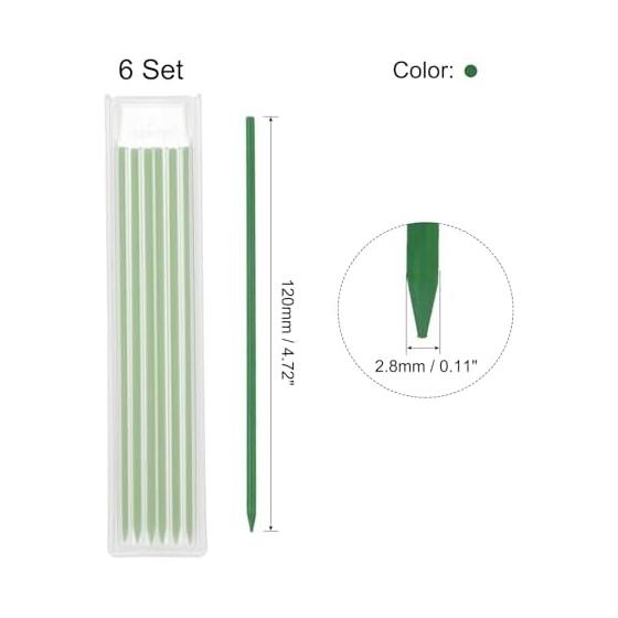 uxcell 36pcs Carpenter Pencils Refills 2.8mm Mechanical Pencil Lead for Construction Marking Deep Hole Woodworking Green Graphite Lead 120mm Long