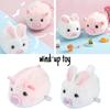 Cute Plush Wind-up Animal Toy Running Piggy Bunny Doll For Kids Plastic Material Visual And Hand-eye Coordination Development Interactive Play