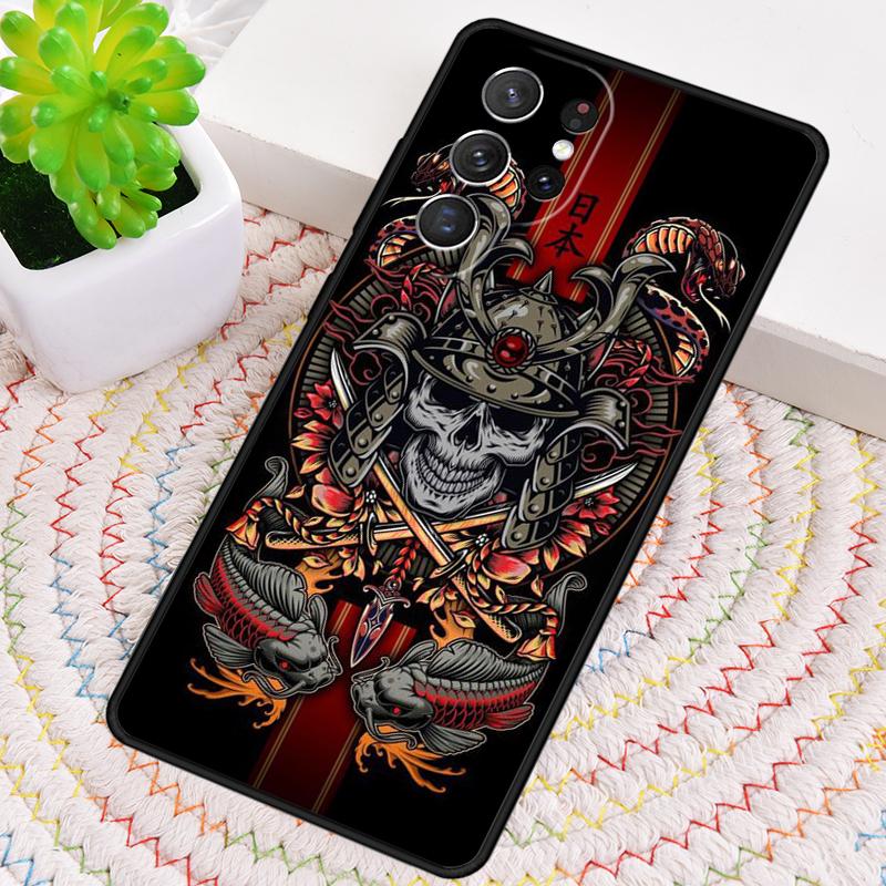 Japanese Oni Hannya Samurai Demon Mask Phone Case For Samsung Galaxy Note 10 Pro S26 S25 S24 S23 S22 S21 Plus Ultra Cover