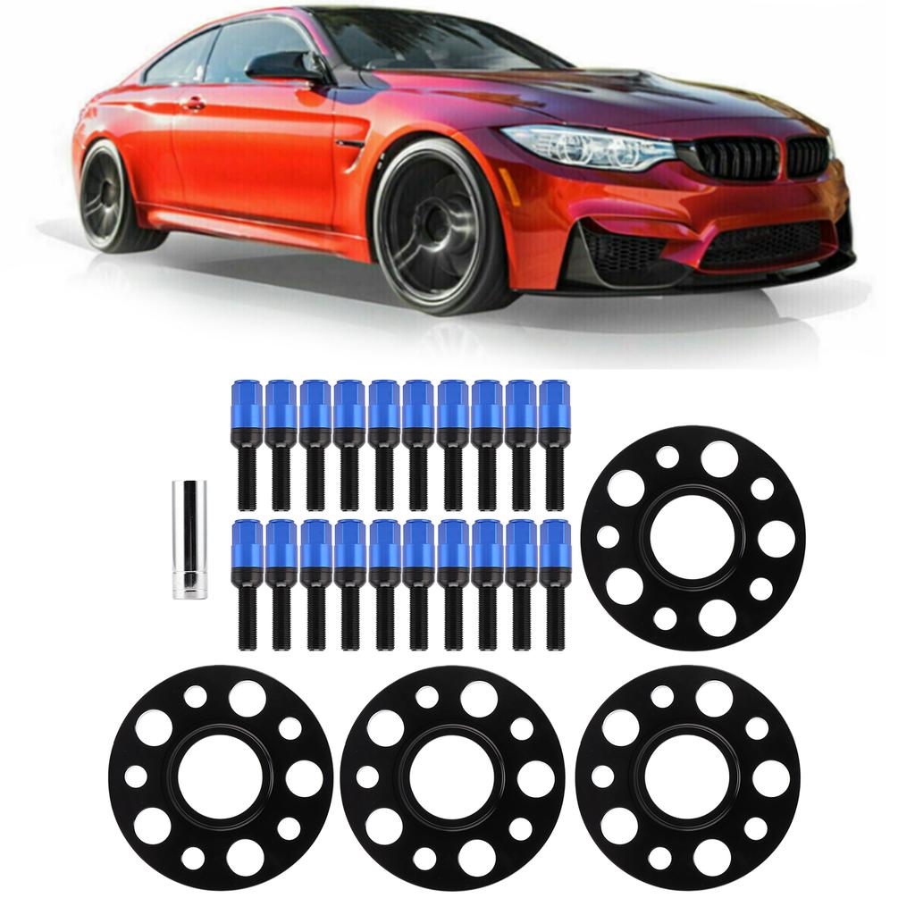 Car Hub Centric Wheel Spacers Kit 15mm 20mm Replacement for W203 C Class C230 C240 C320 C32 2002-2007(Bleu )