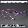 Retro Double-Bridge Round-Frame Anti-Blue Light Reading Glasses Stylish and Comfortable Presbyopia Eyewear +1.0 To +4.0