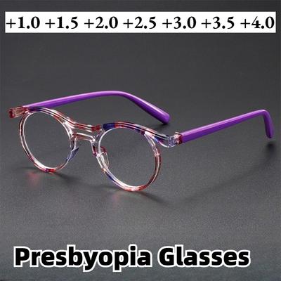 Retro Lesebrille mit doppelter Brücke, rundem Rahmen, Blaulichtfilter – Stilvoll und bequem, für Alterssichtigkeit, +1,0 bis +4,0