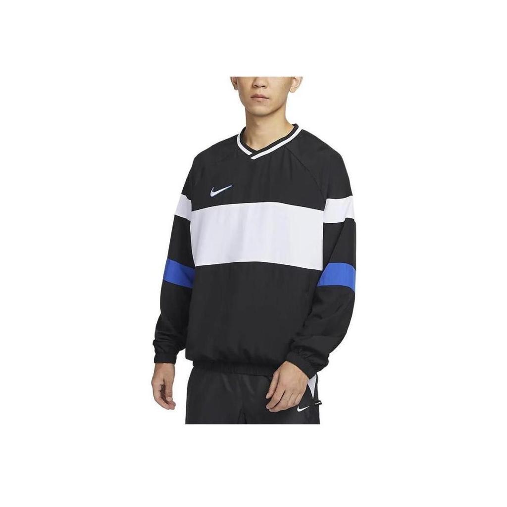 Nike Sudadera Casual de Manga Larga con Cuello en V Dri-Fit Academy Color Block para Hombre Sudadera Negra FN2384-010
