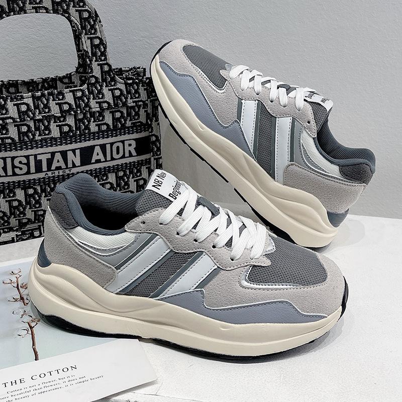 

New fashion sports single shoes women s casual versatile platform round head dad shoes women 40 серый