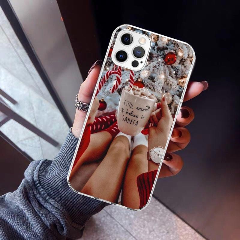 Winter Coffee Christmas Phone Case For iPhone 17 Air 16 15 Pro Max 14 Plus 13 Mini 12 11 Cover 7 8 SE Silicone Shell Print Funda