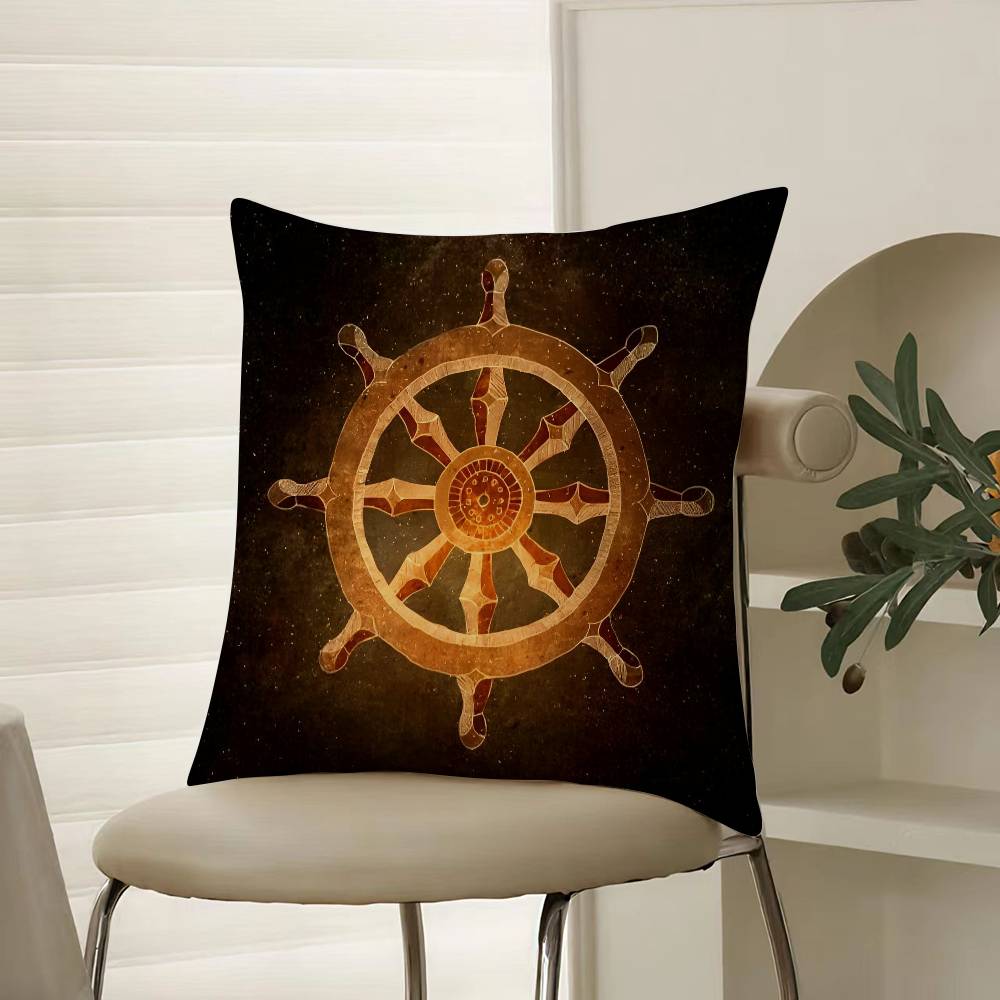Reincarnation Print Six Paths of Reincarnation Pillow Case Comfort Sofa Bed Silky Elegant Invisible Zipper Decorative Cushion