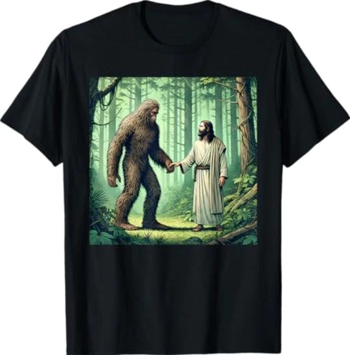 Jesus Bigfoot Sasquatch Christian Faith Bible Verse Baptisms T-Shirt 3XL
