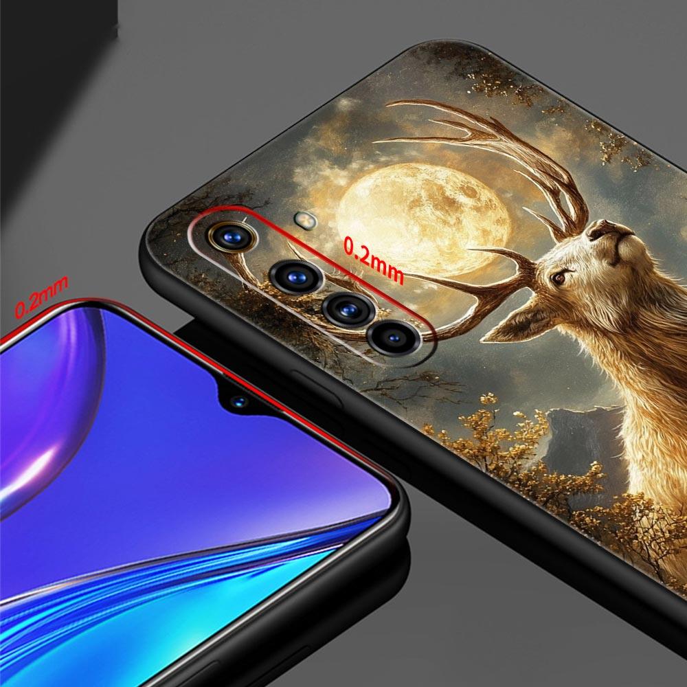 Cartoon Animal Deer Case For Realme C67 C63 C55 C53 C35 C25 C21 GT 2 3 5 6 10 11 12 13 Pro Plus 5G Soft TPU Phone Cover Fundas