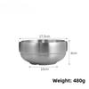 Stainless Steel Bowl Double Layer Thickened Large Capacity Noodle Bowl for Cold Noodles Ramen Mixing Rice Soup Bowl