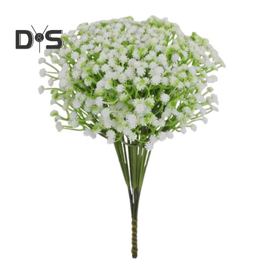 

100 шт. искусственных цветов гипсофилы, реалистичная искусственная гипсофила, белая искусственная гипсофила с длинным стеблем для дома, вазы, корзины, свадебного сада белый