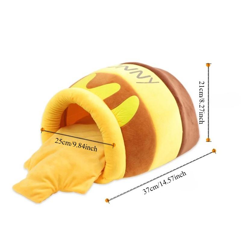 

New Honey Jar Cat Nest Semi-enclosed Autumn and Winter Warm Puppy Nest Soft, Comfortable and Breathable Pet Supplies