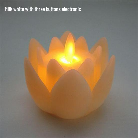 LED Schwingender Lotus Schmuck: Immer leuchtende elektronische Kerzenlampe mit bunten Lichtern