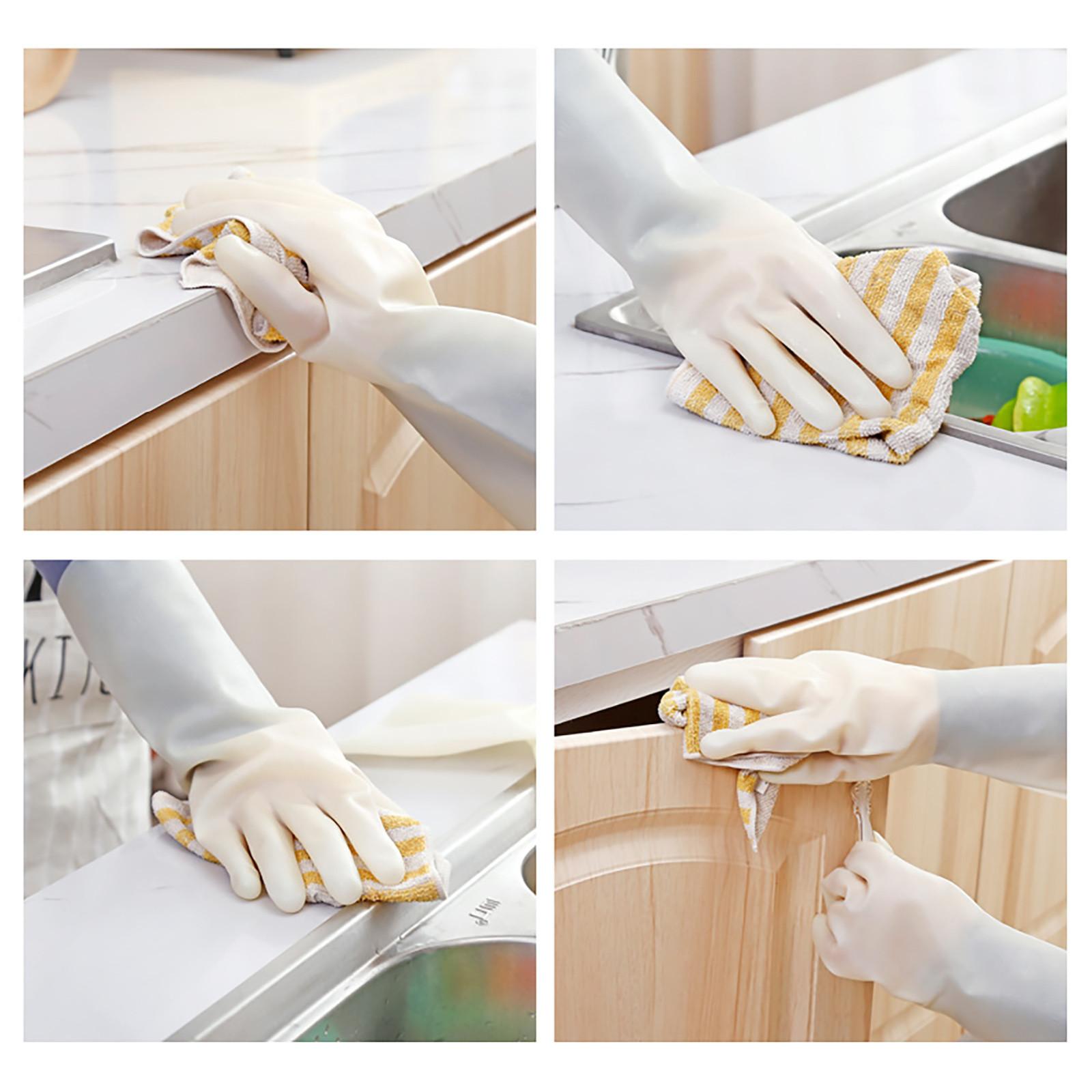 Kitchen Dishwashing Gloves Waterproof Rubber Latex Dish Washing Gloves Durable Resuable Rubber Gloves Cleaning Tools M белый