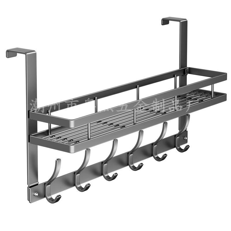 Metal Door Behind Hook 5 Hooks Clothes Storage Bedroom Clothes Hanging Rack with Storage Holder Storage Hooks