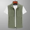 Casual Loose Vest Men's Zipper Multi-pocket Spring and Summer Horse Clip Sleeveless Vest Middle-aged and Young Daddy Vest Jacket
