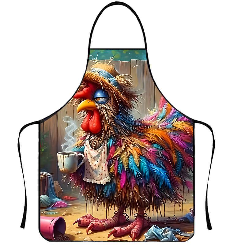 Nosleeve Waterproof Apron For Kitchen And Grilling With Colorful Abstract Design