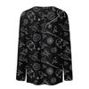 Damen Halloween Print Pullover Top mit langen Ärmeln und Rundhalsausschnitt